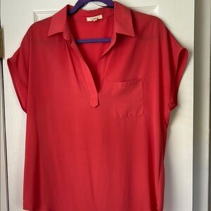 Pleione Vibrant Coral Blouse